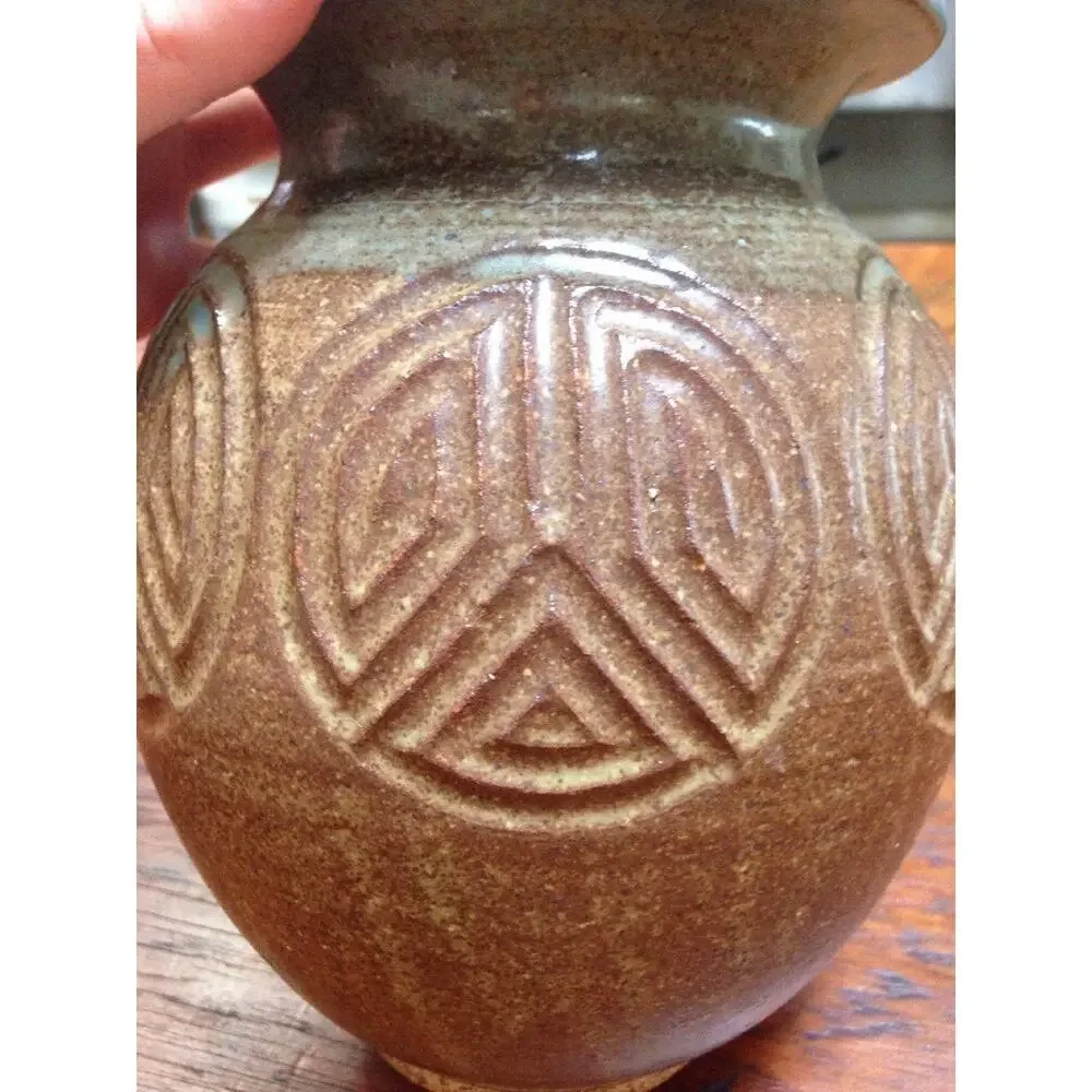 Japanese Asian Style Studio Art Pottery Stoneware Ceramic Vase Signed Epstein